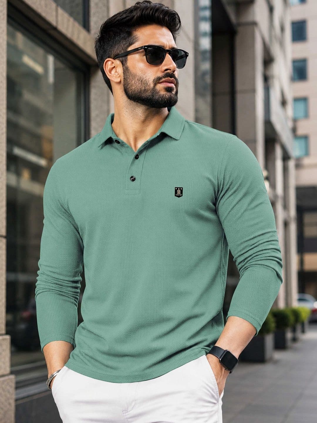 VeBNoR Men Self Design Polo Collar T-shirt