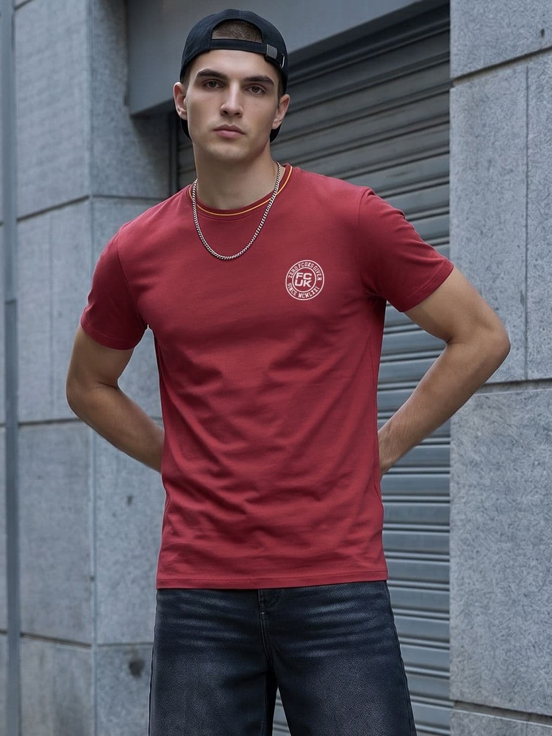 FCUK Round Neck Pure Cotton T-shirt - view 1