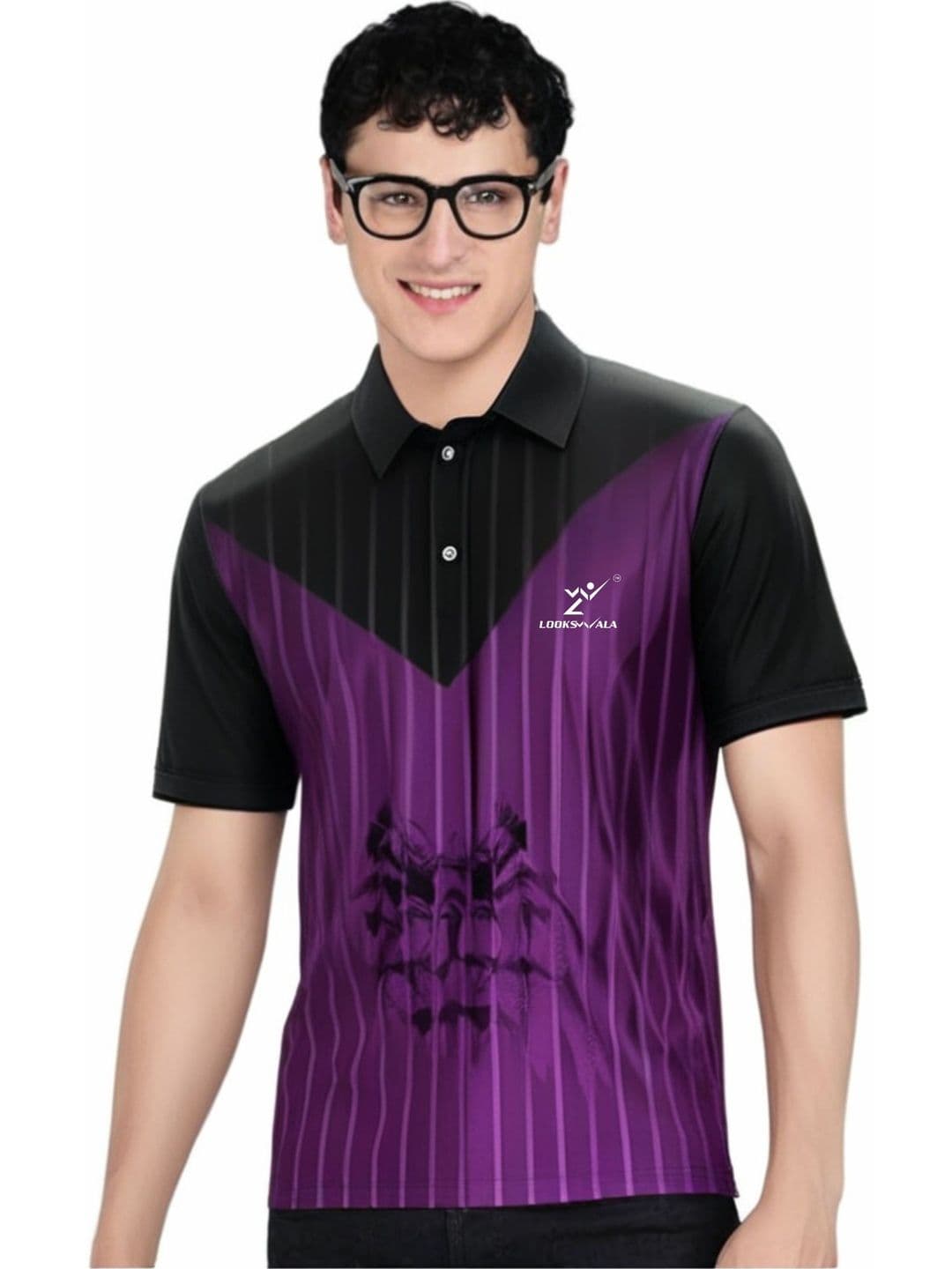 Lookswala Men Printed Polo Collar Pockets T-shirt - view 1