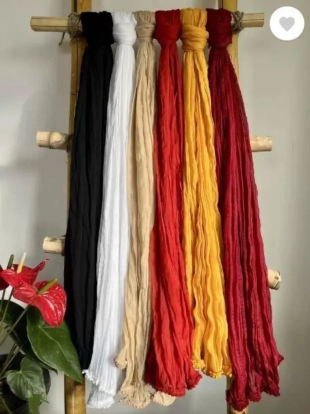Kuhika Selection Of 6 Cotton Dupattas With Taping Border - view 1