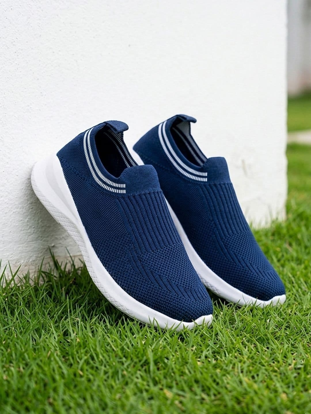 Khadims Women Navy Blue Textile Walking Non-Marking Shoes - view 1
