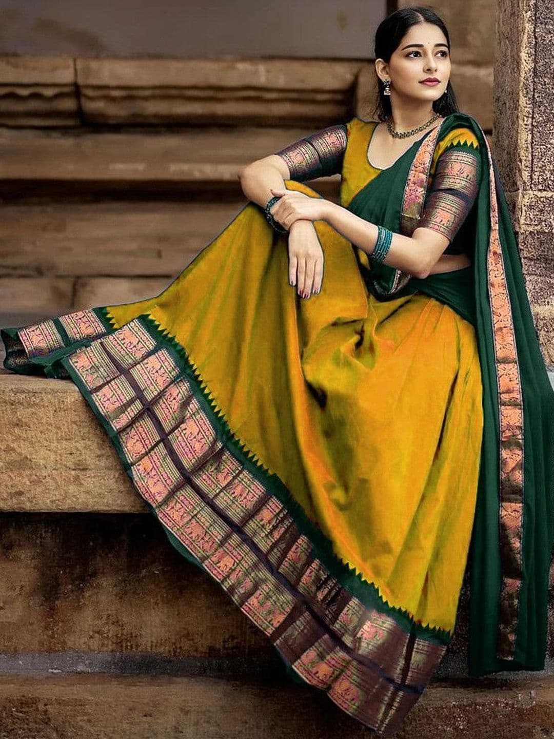 MANMOHITSAREE Unstitched Lehenga & Blouse With Dupatta - view 1