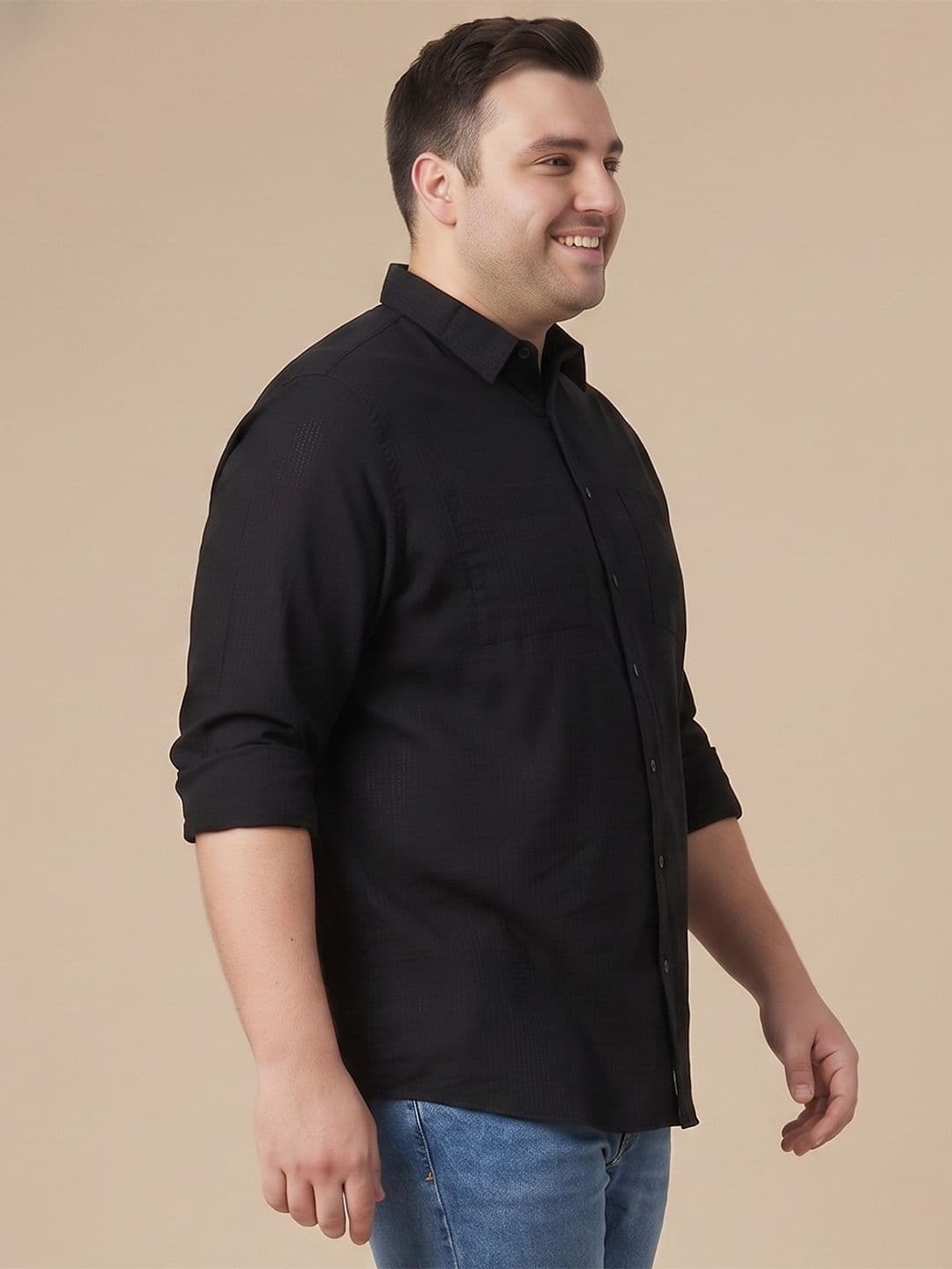 Sztori Plus Size Textured Pure Cotton Casual Shirt - view 1