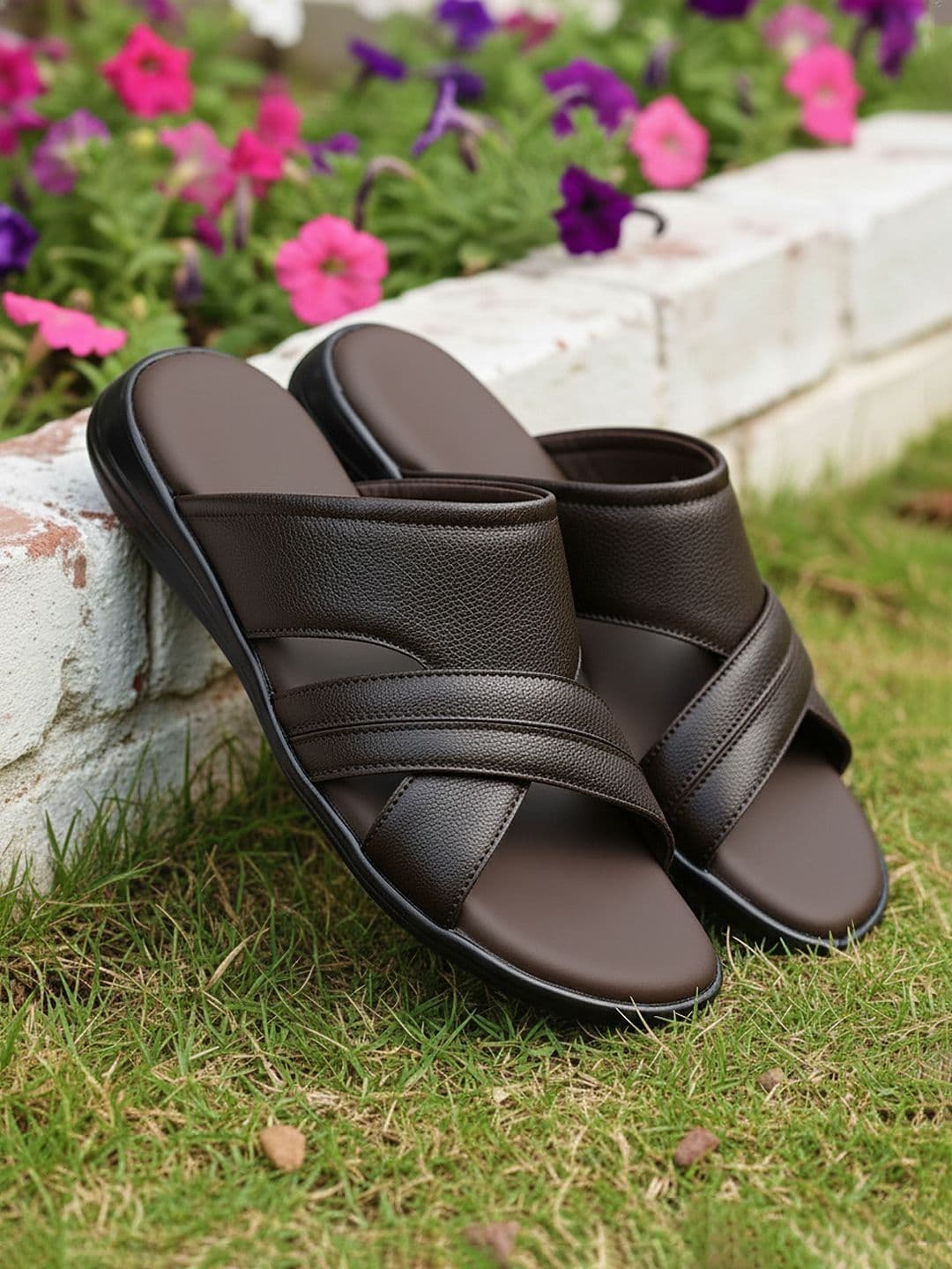 Khadims Men Leather Comfort Sandals - view 1