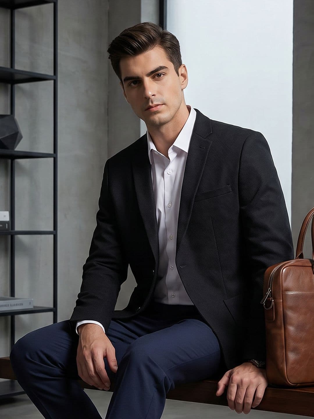 INVICTUS Notched Lapel Single Breasted Formal Blazer - view 1