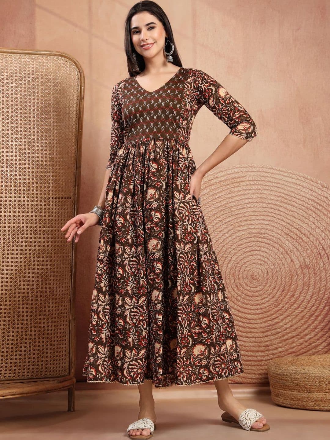 Pristyle Floral Print A-Line Maxi Dress - view 1