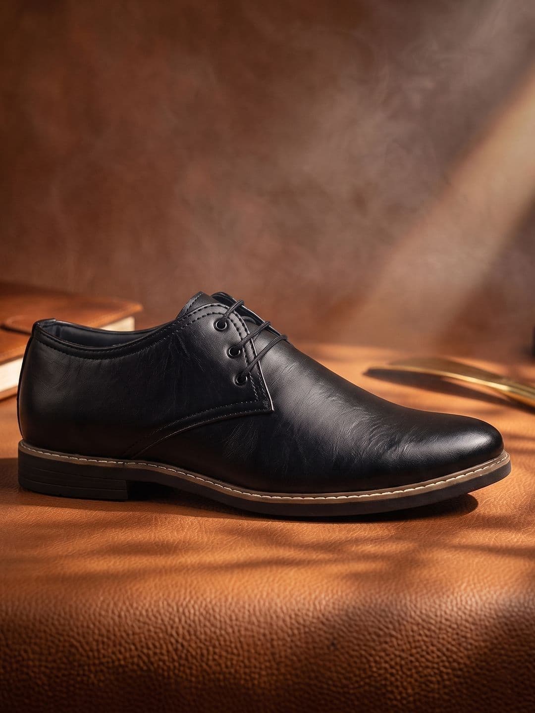 House of Pataudi Men Pointed Toe Lace-Ups Formal Derbys - view 1