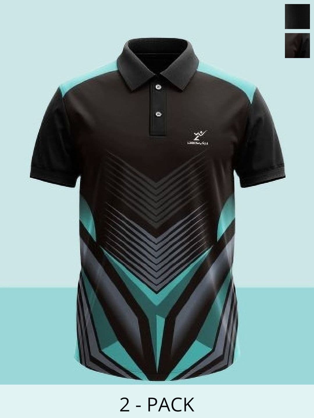 Lookswala Men 2 Printed Polo Collar T-shirt - view 1