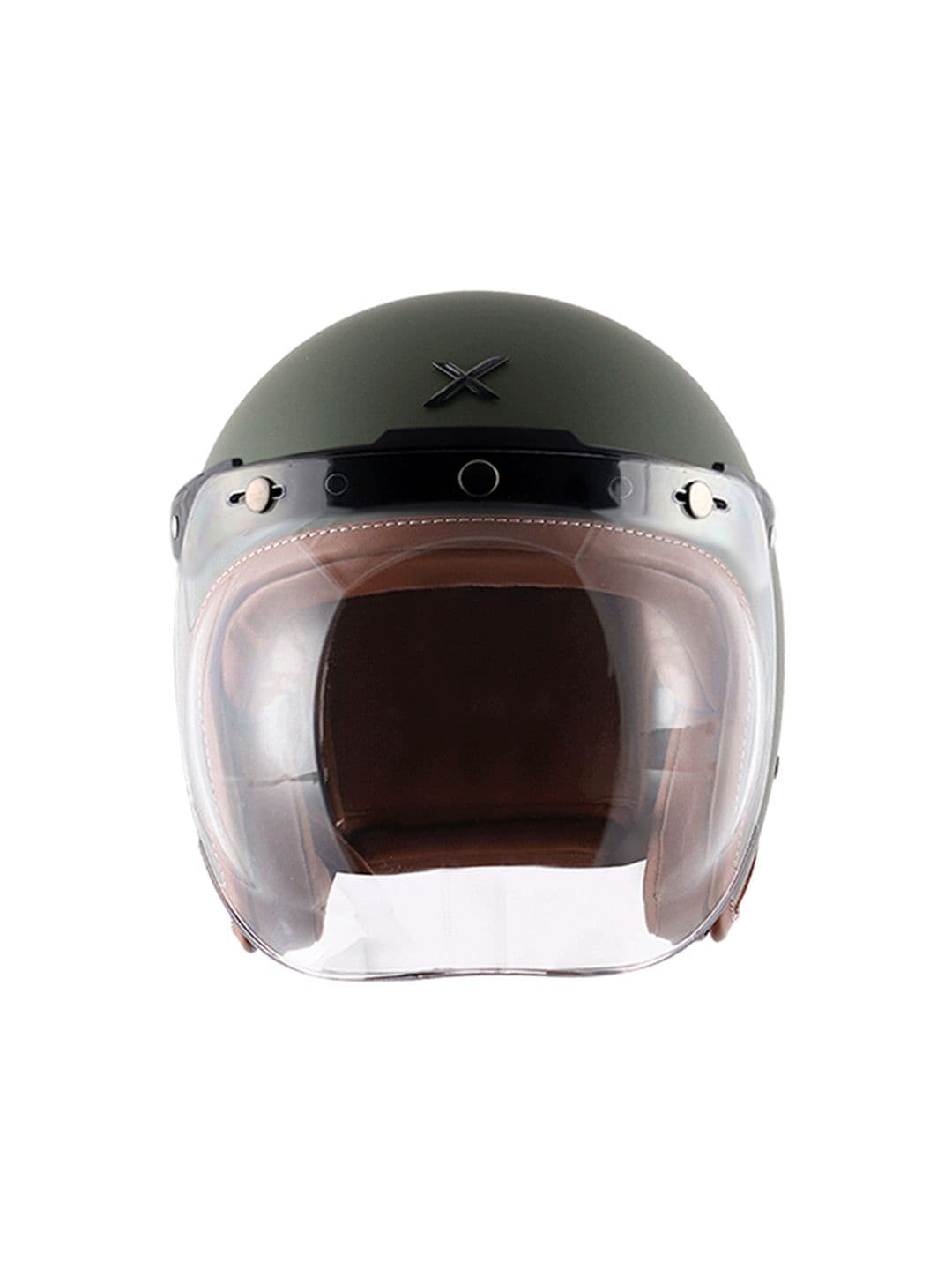 Axor Retro Jet Leather Dull Battle Green Helmet-M - view 1