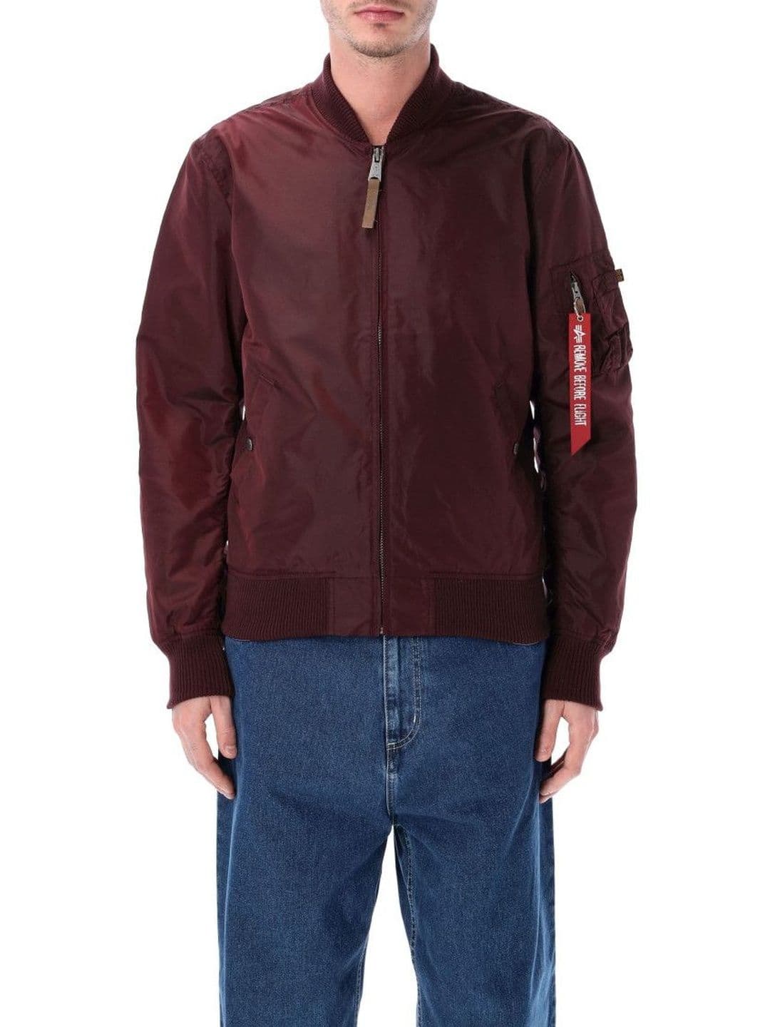 ALPHA INDUSTRIES Dark Maroon Bomber Jacket - view 1