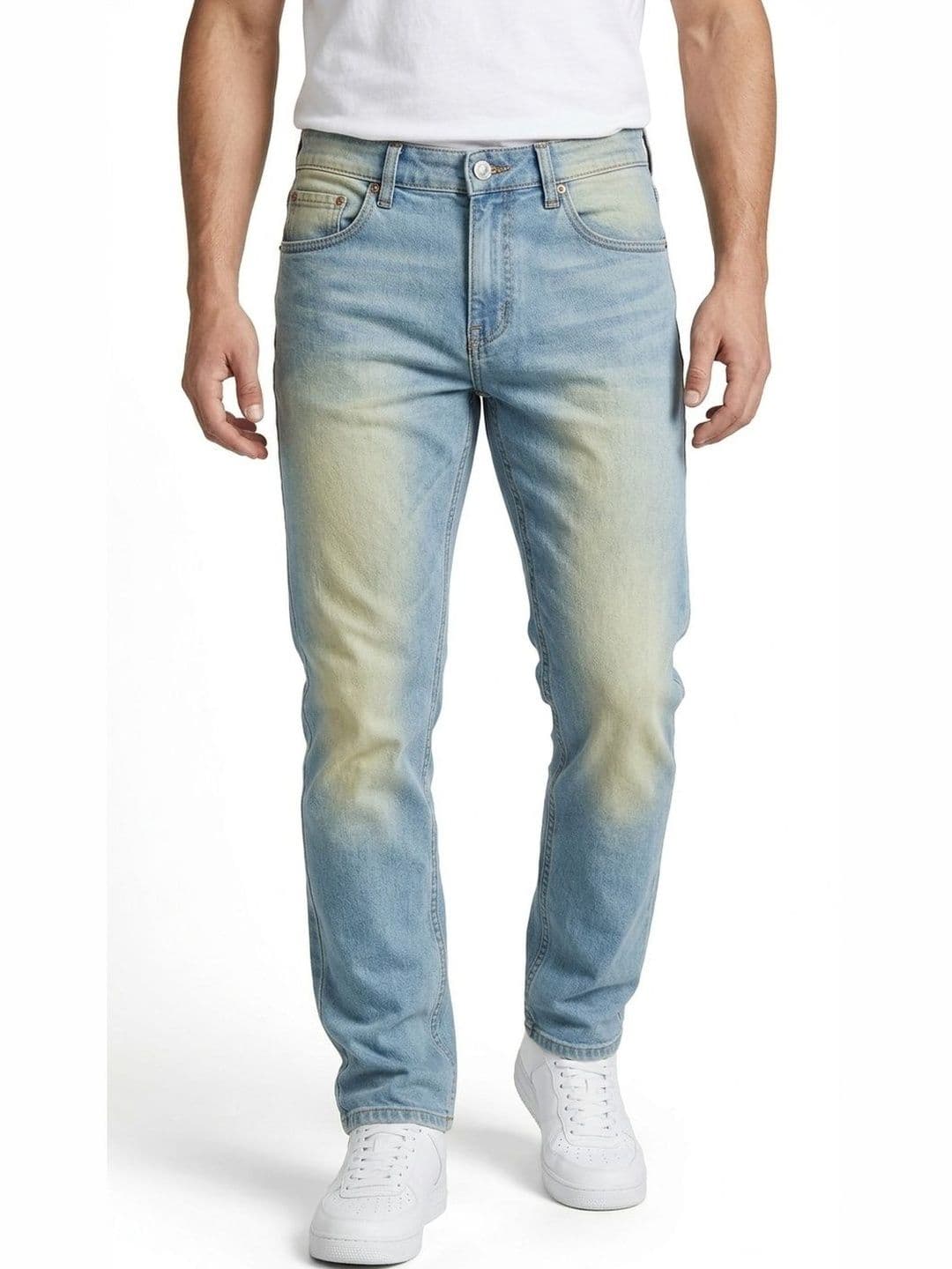 DESIGN ELEMENTS Men Comfort Slim Fit Mid-Rise Light Fade Jeans - view 1