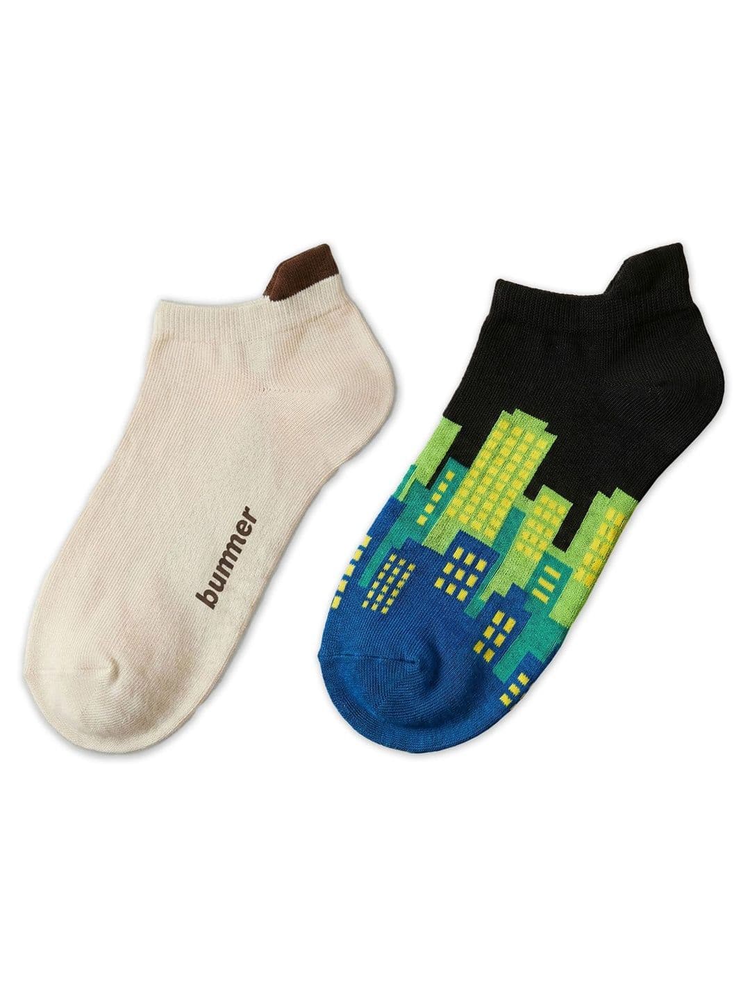 bummer Unisex Pack of 2 Cotton Patterned Ankle Length Socks - view 1