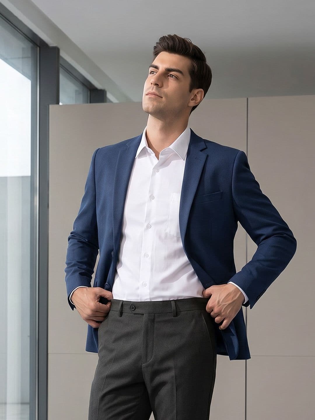 INVICTUS Single-Breasted Notched Lapel Formal Blazer - view 1