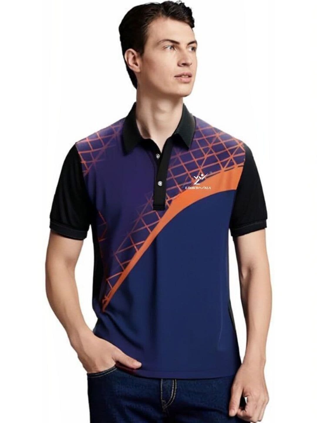 Lookswala Men Printed Polo Collar T-shirt - view 1