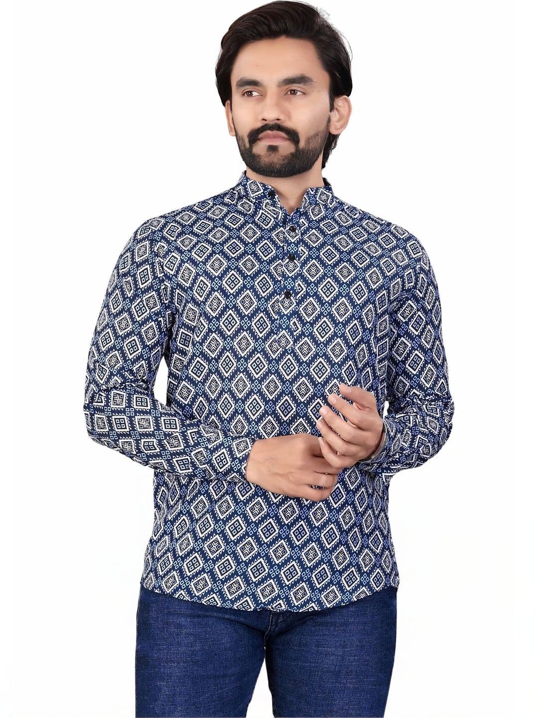 SEDUM SESTRI Men Geometric Printed Kurta - view 1