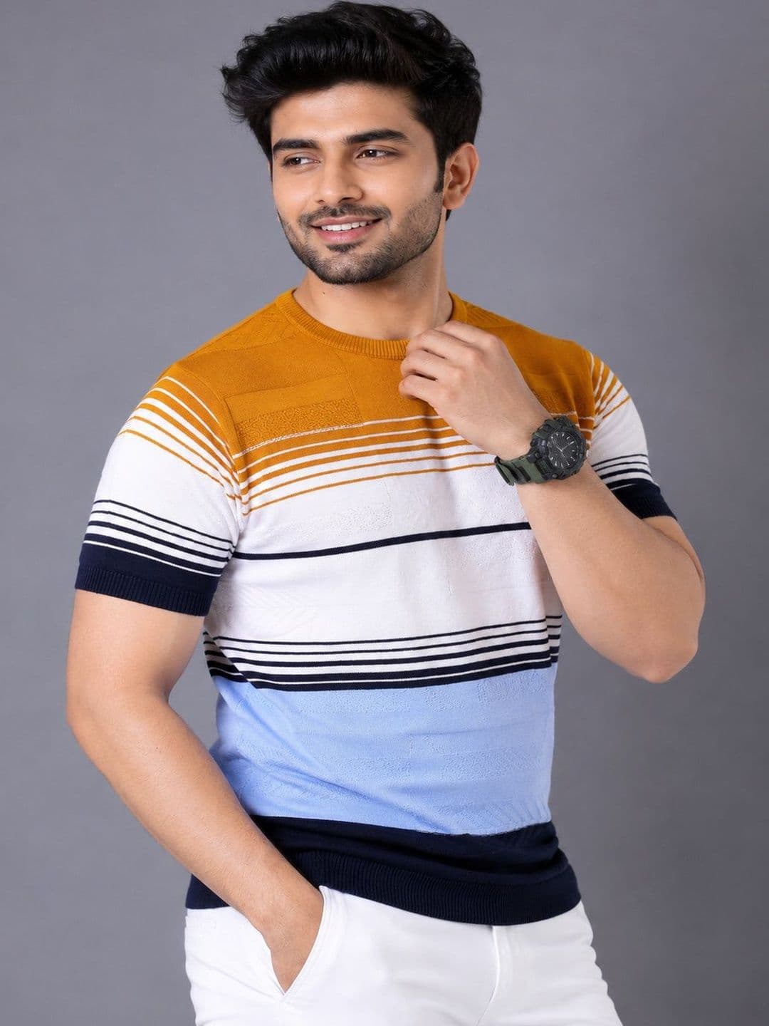 Araavi Men Striped T-shirt - view 1