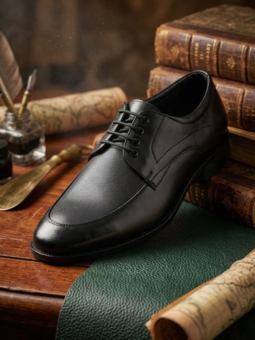 HERE&NOW Men Textured Square Toe Lace-Ups Derbys Formal Shoes - view 1