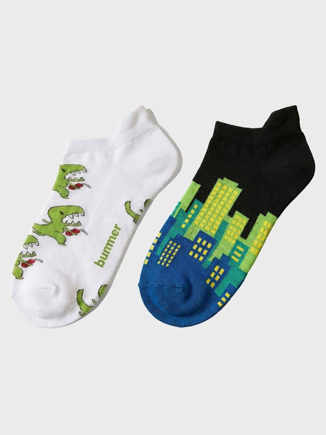 bummer Unisex Pack of 2 Cotton Patterned Ankle Length Socks - view 1