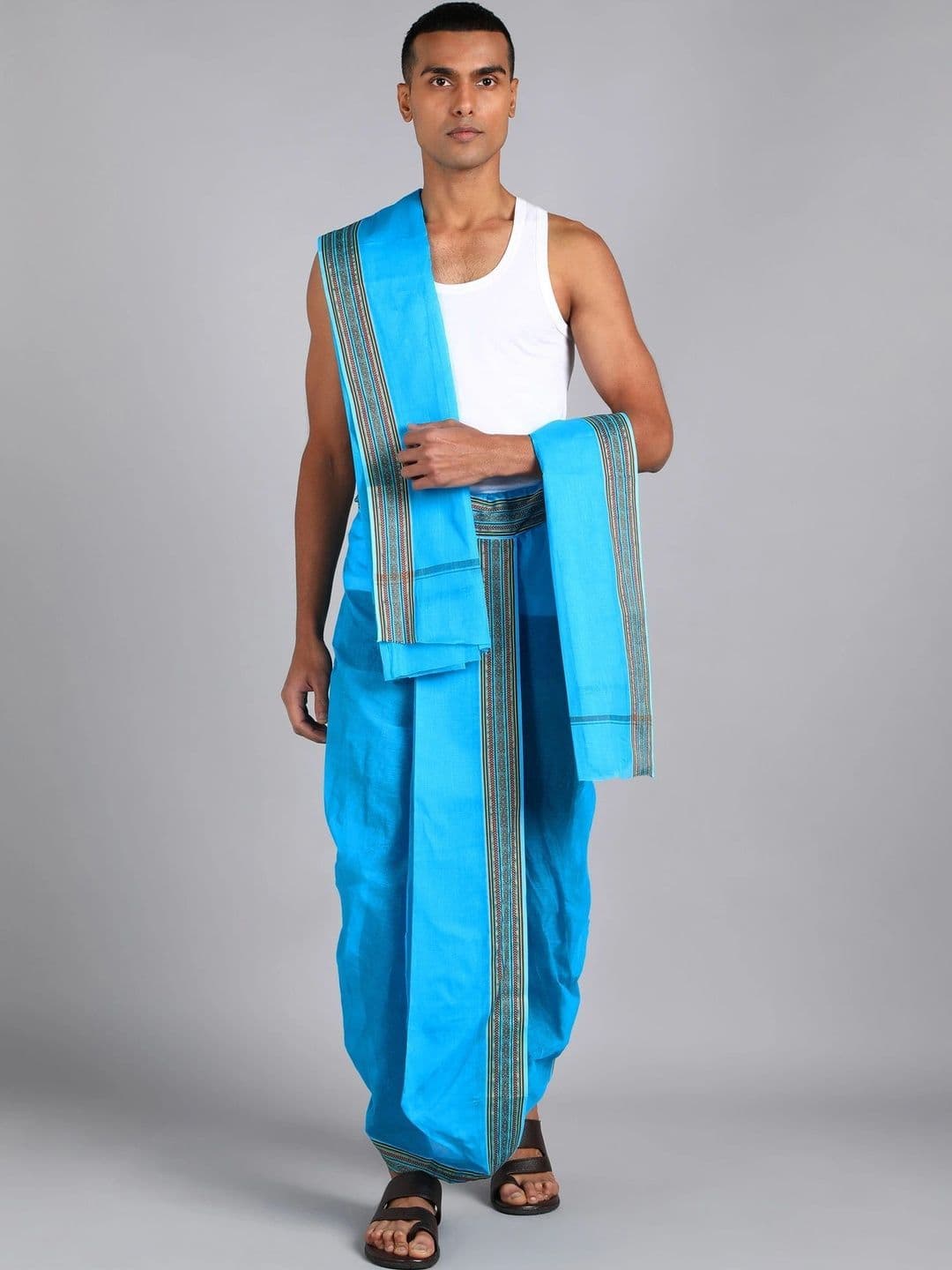 Shree shyam Handloom Men Striped Cotton Dhoti Dhotis - view 1