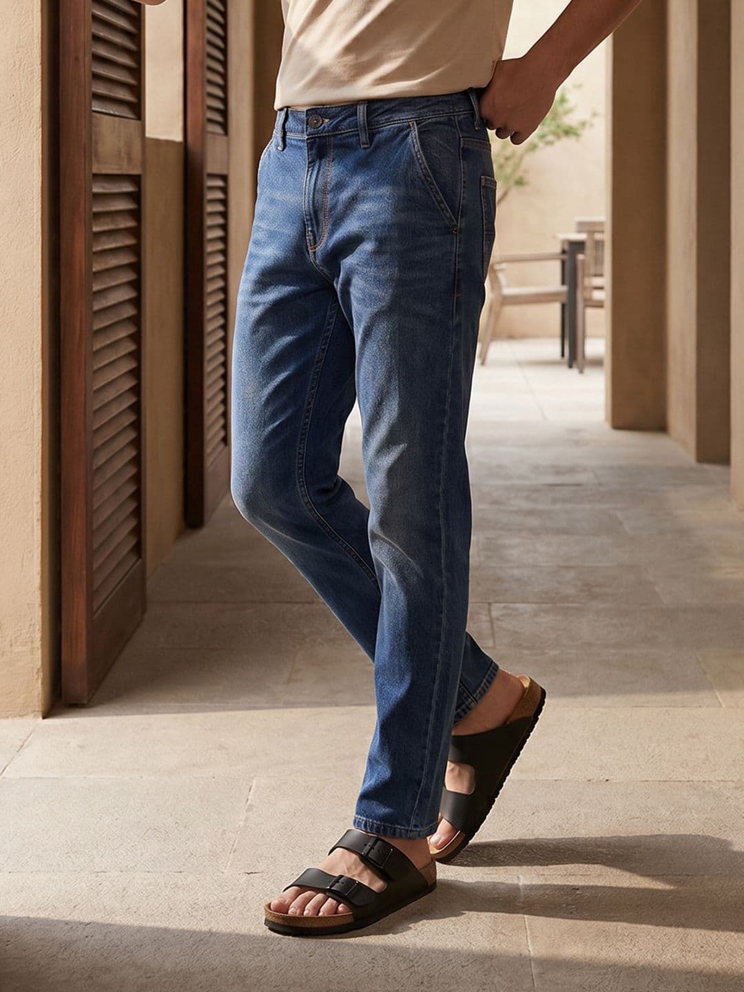 Mr Bowerbird Men Tapered Fit Light Fade Stretchable Jeans - view 1