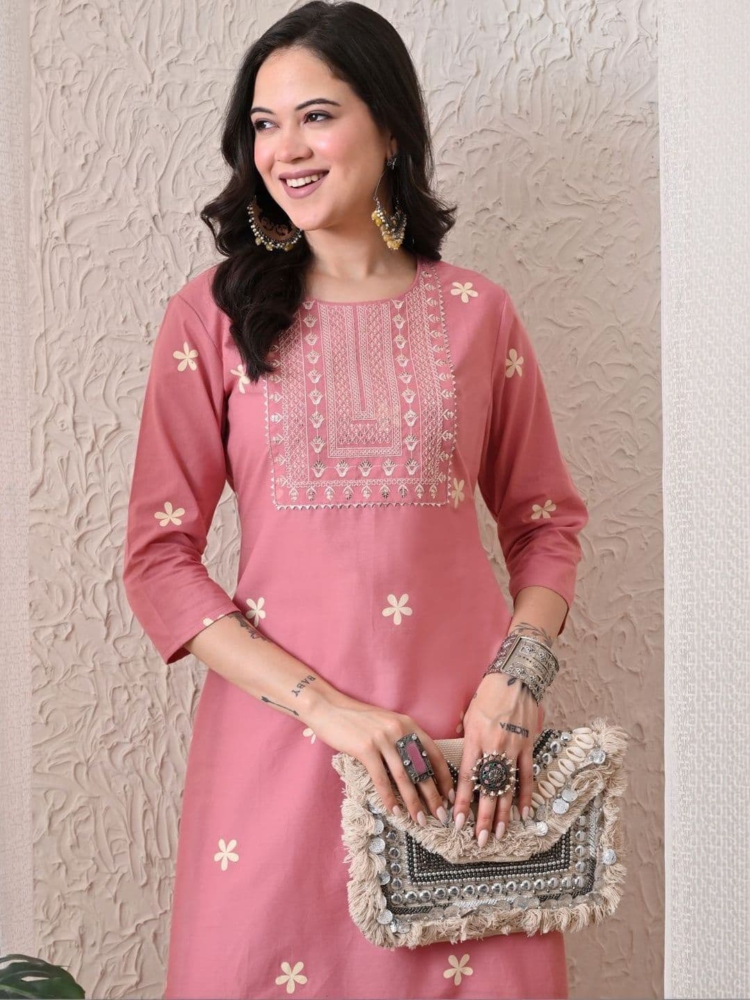 PHYSIL Women Embroidered Thread Work Kurta - view 1