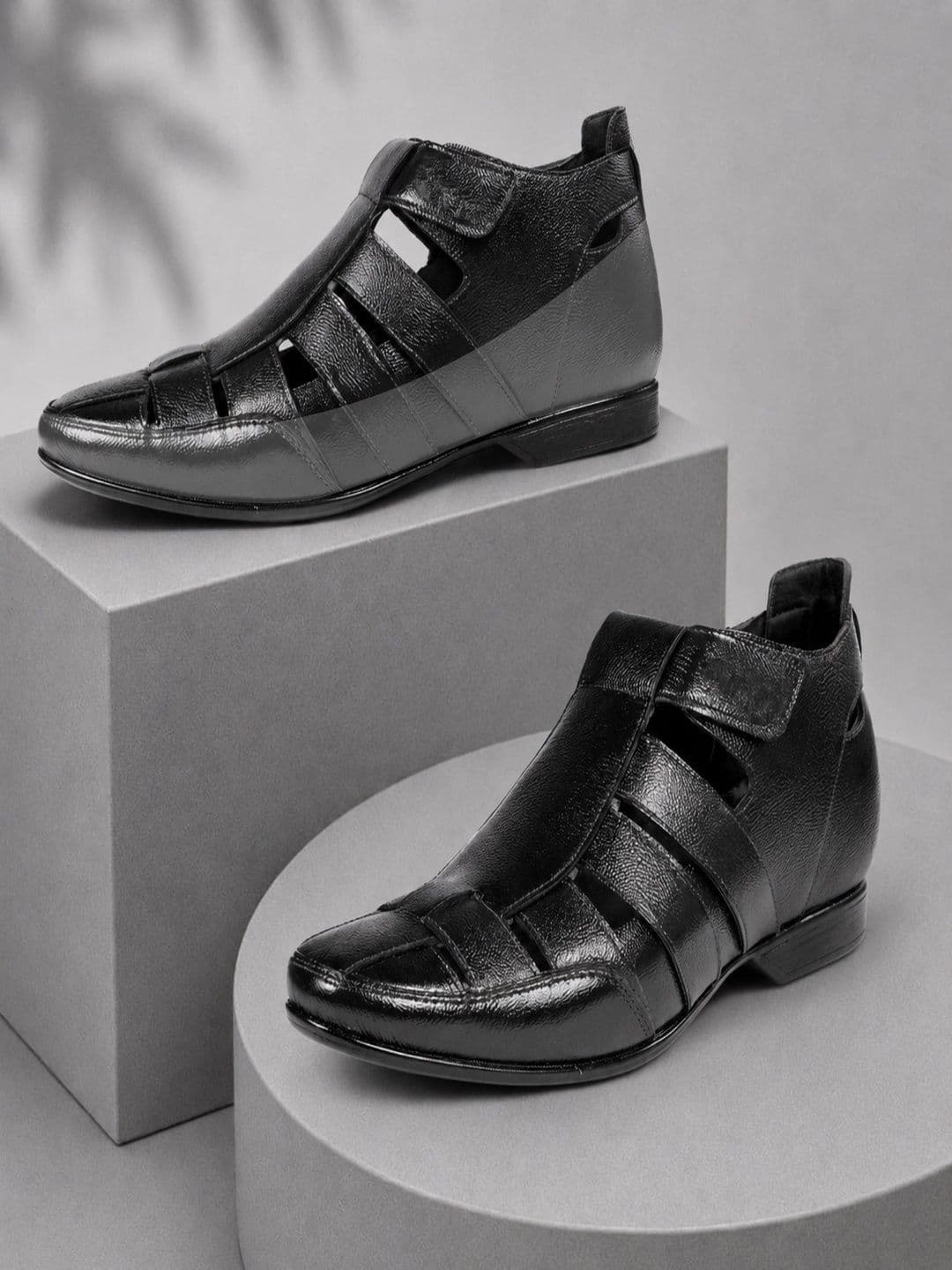 Bxxy Men Textured Height Increasing Shoe-Style Sandals - view 1