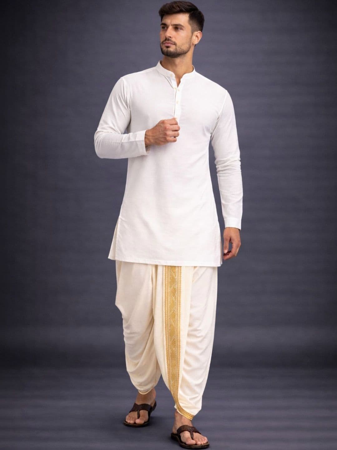 Sawariya handloom Men Embroidered Dhoti Dhotis - view 1