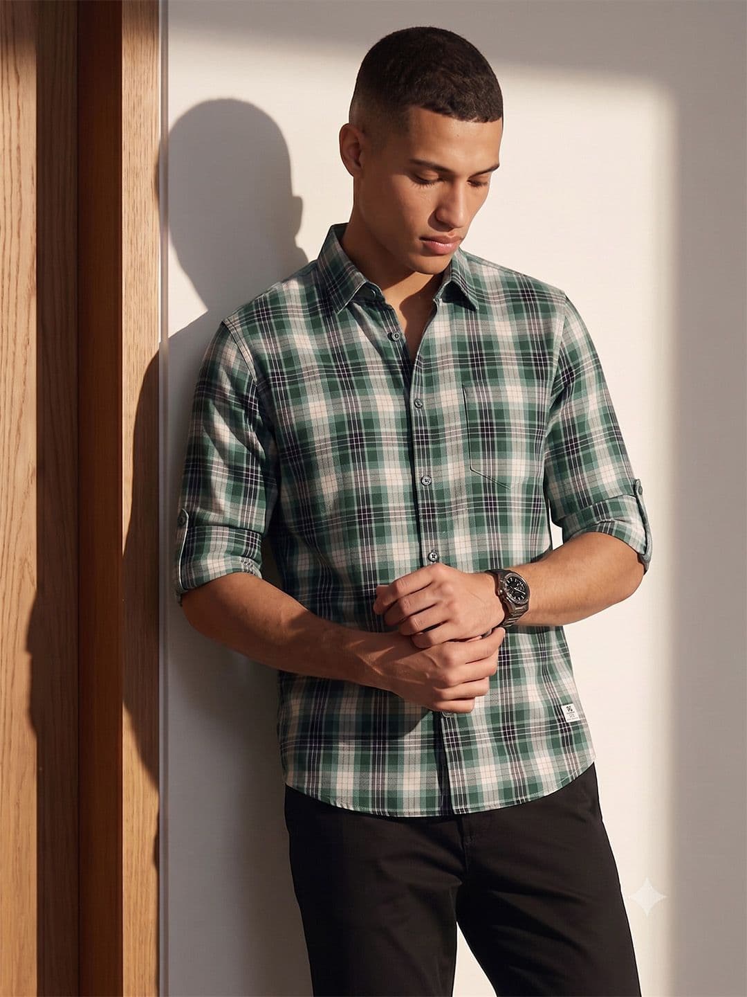 The Roadster Life Co. Tartan Checked Pure Cotton Casual Shirt - view 1