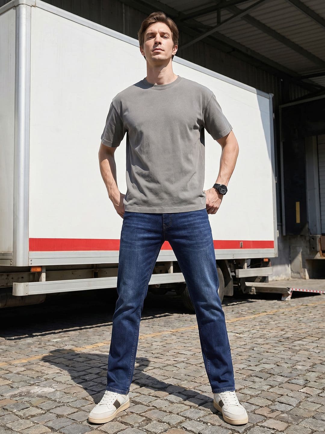 WROGN Men Straight Fit Stretchable Jeans - view 1