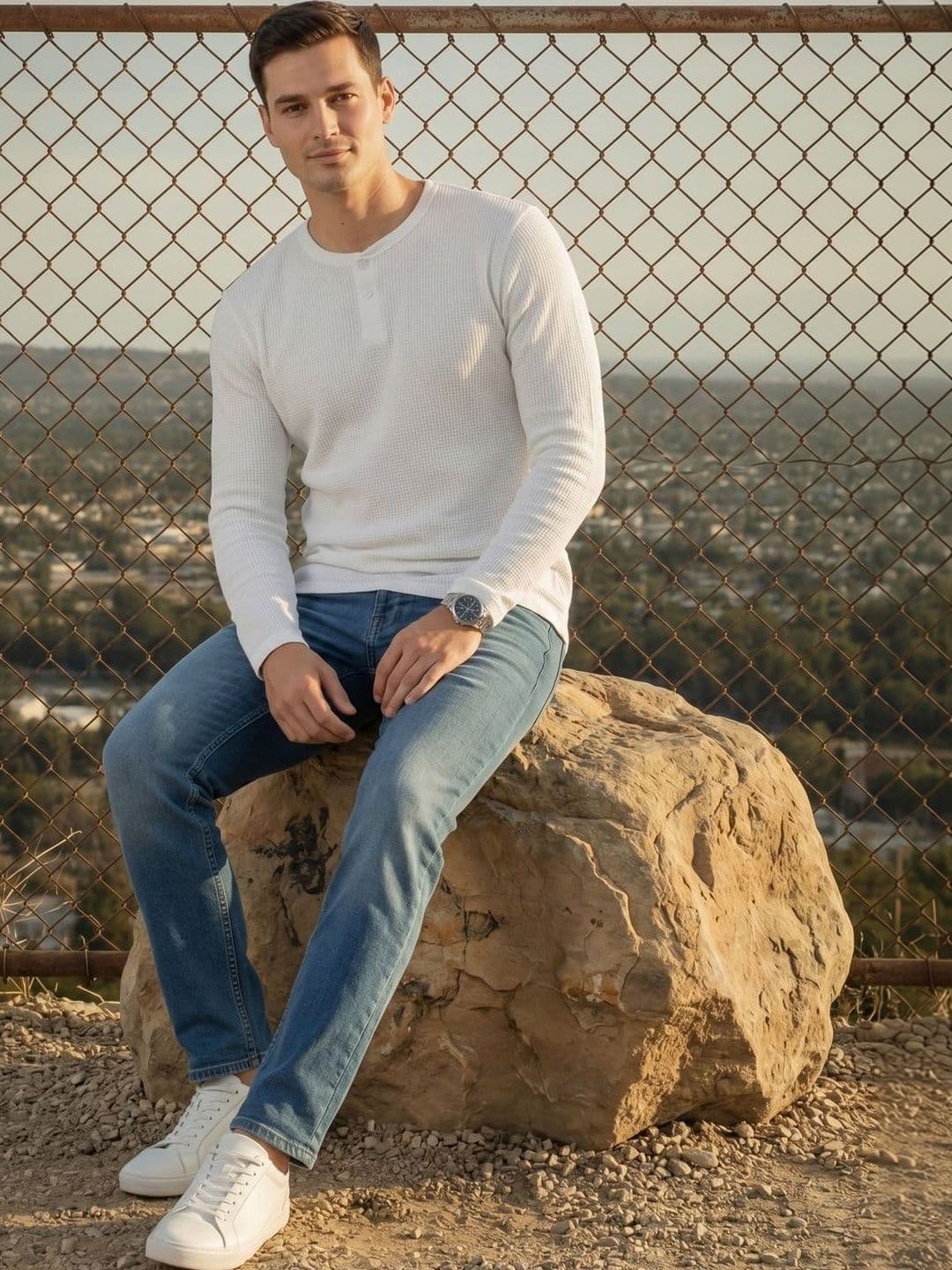 Roadster Men Henley Neck T-shirt - view 1