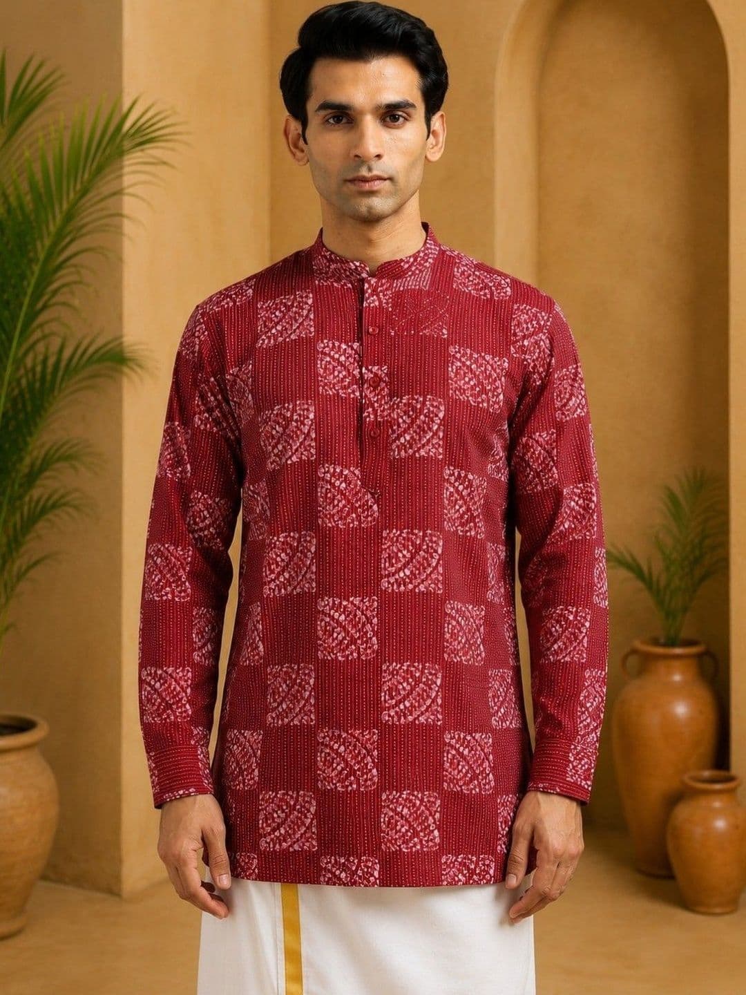 TATTVA Men Ethnic Motifs Printed Indie Prints Khadi Kurta - view 1