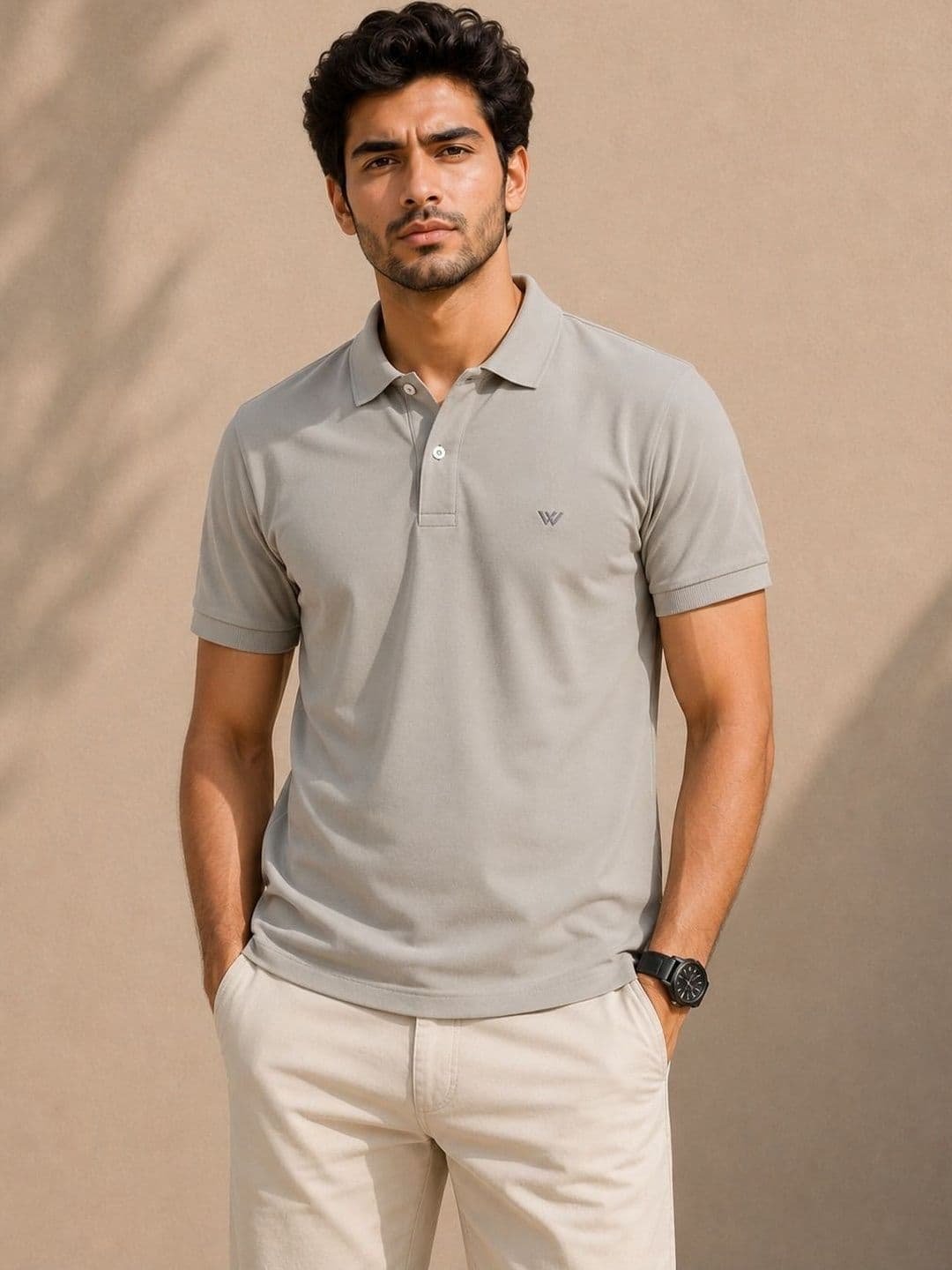 WILD COPS Men Brand Logo Polo Collar Pockets Boxy T-shirt - view 1