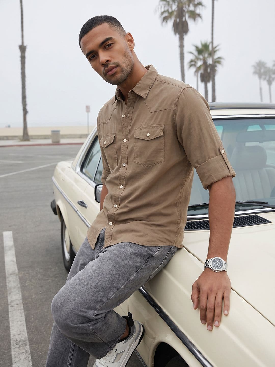 The Roadster Life Co. Spread Collar Pure Cotton Casual Shirt - view 1