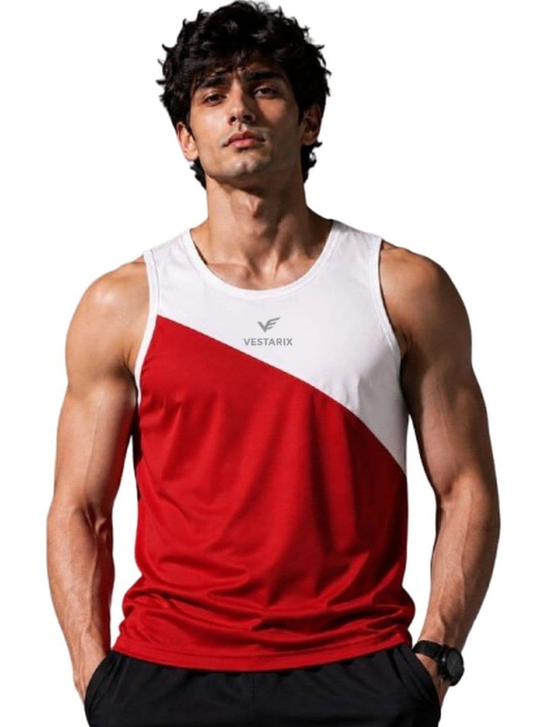 VTSPORTS Colourblocked Gym Vest - view 1