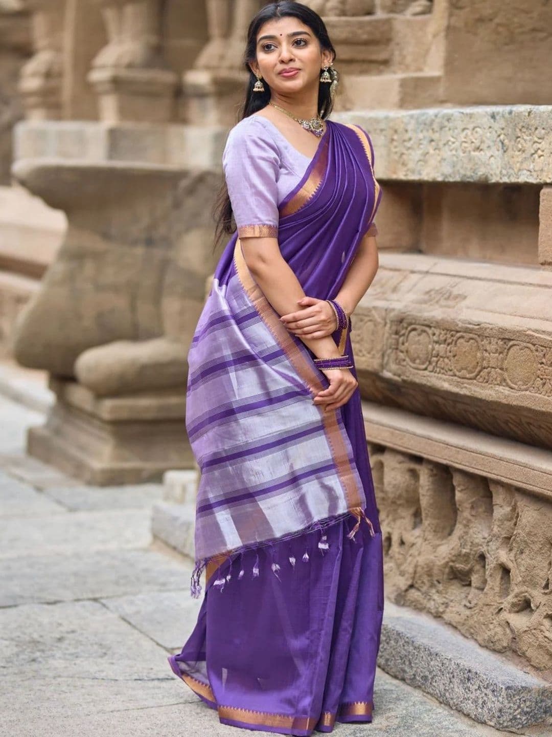 Sangria Woven Design Linen Designer Saree - view 1