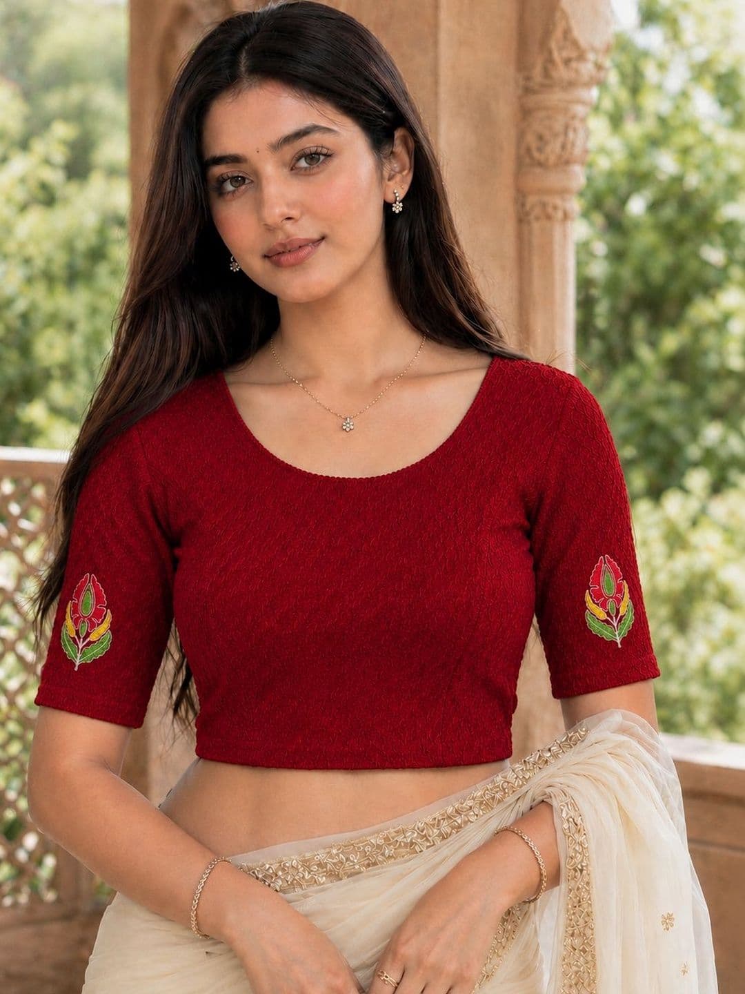 Rajnandini Woven Design Thread Work Saree Blouse - view 1