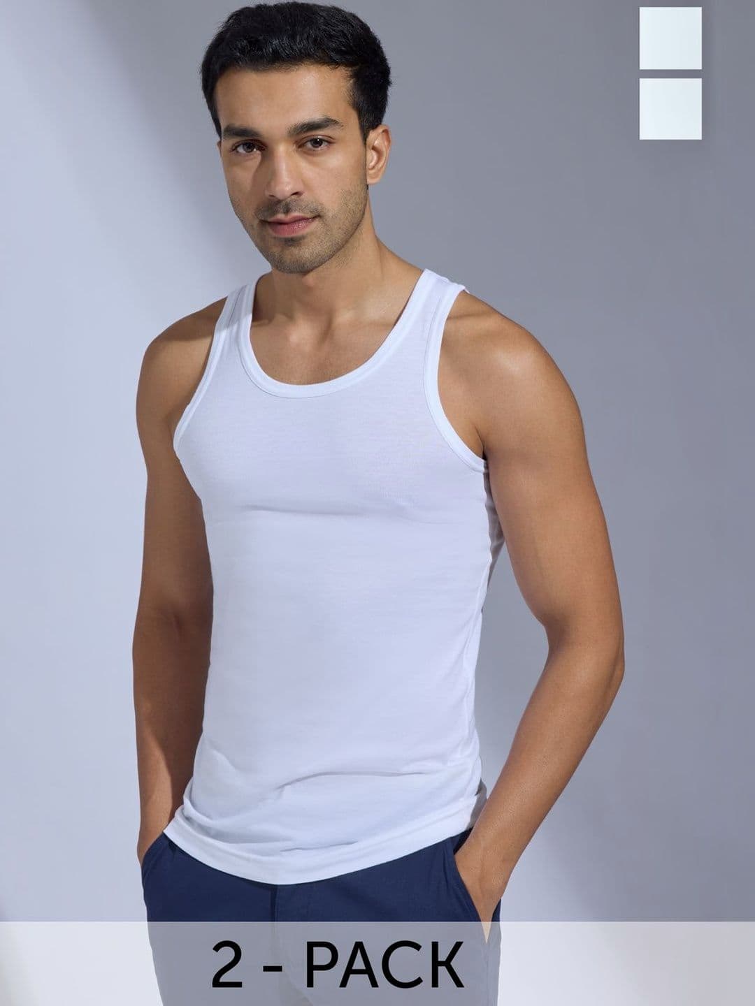 XYXX Pack Of 2 Cotton Undershirt Vests XYVEST2PCKN12 - view 1