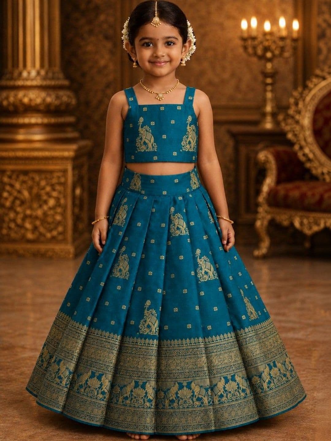 amzira Girls Ready to Wear Cotton Lehenga & Choli - view 1