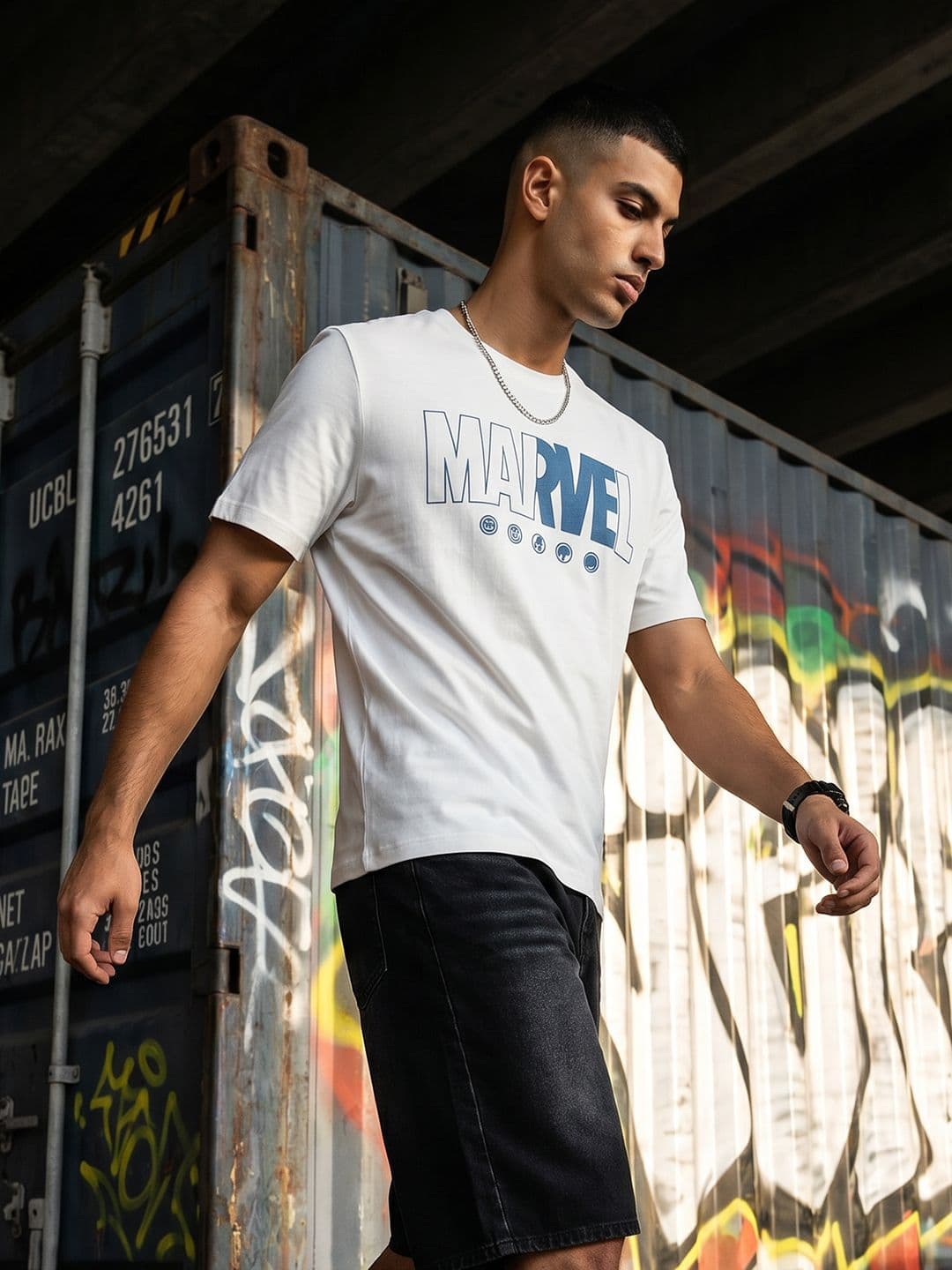 MARVEL STREET Typography Printed Pure Cotton T-Shirt - view 1