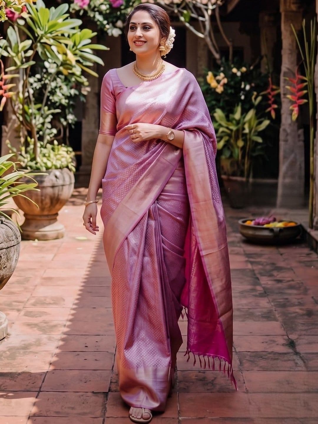 Narayan creations Woven Design Zari Art Silk Banarasi Saree - view 1
