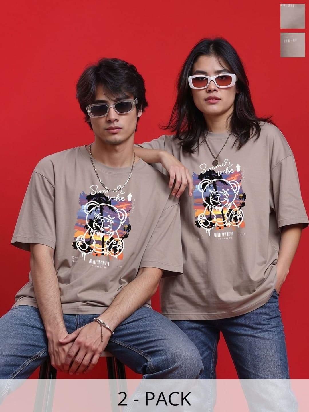 BAESD Unisex 2 Printed Twistform T-shirt - view 1