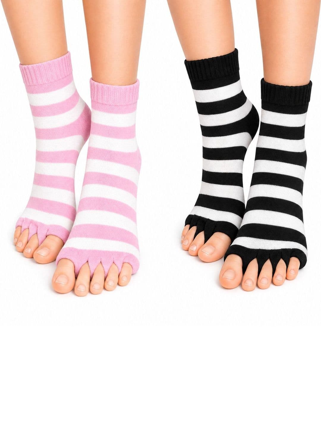 USOXO Unisex Pack of 2 Cotton Striped Above Ankle Socks - view 1