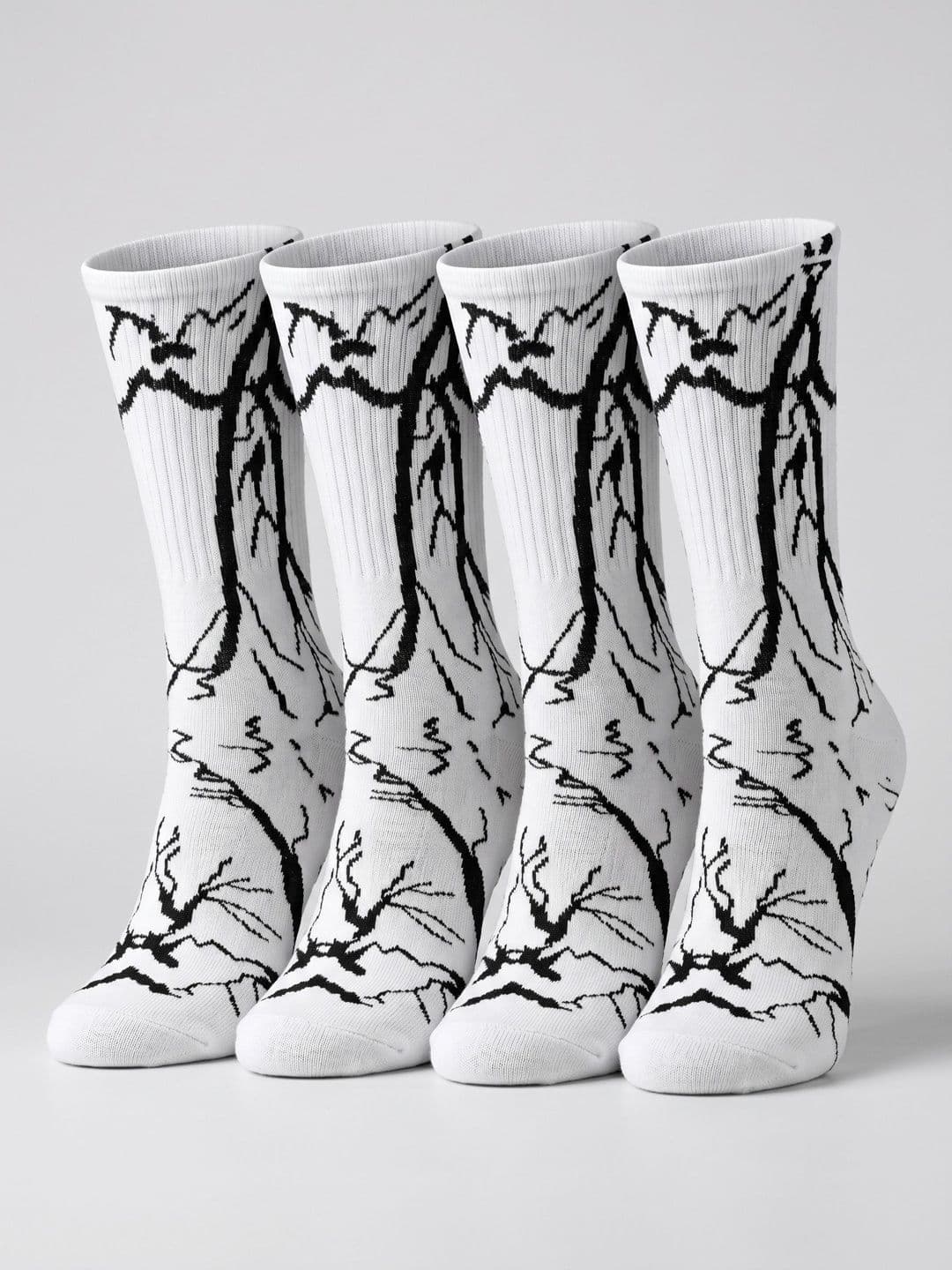 Moda Rapido Men Pack of 4 Cotton Blend Patterned Calf Length Socks - view 1