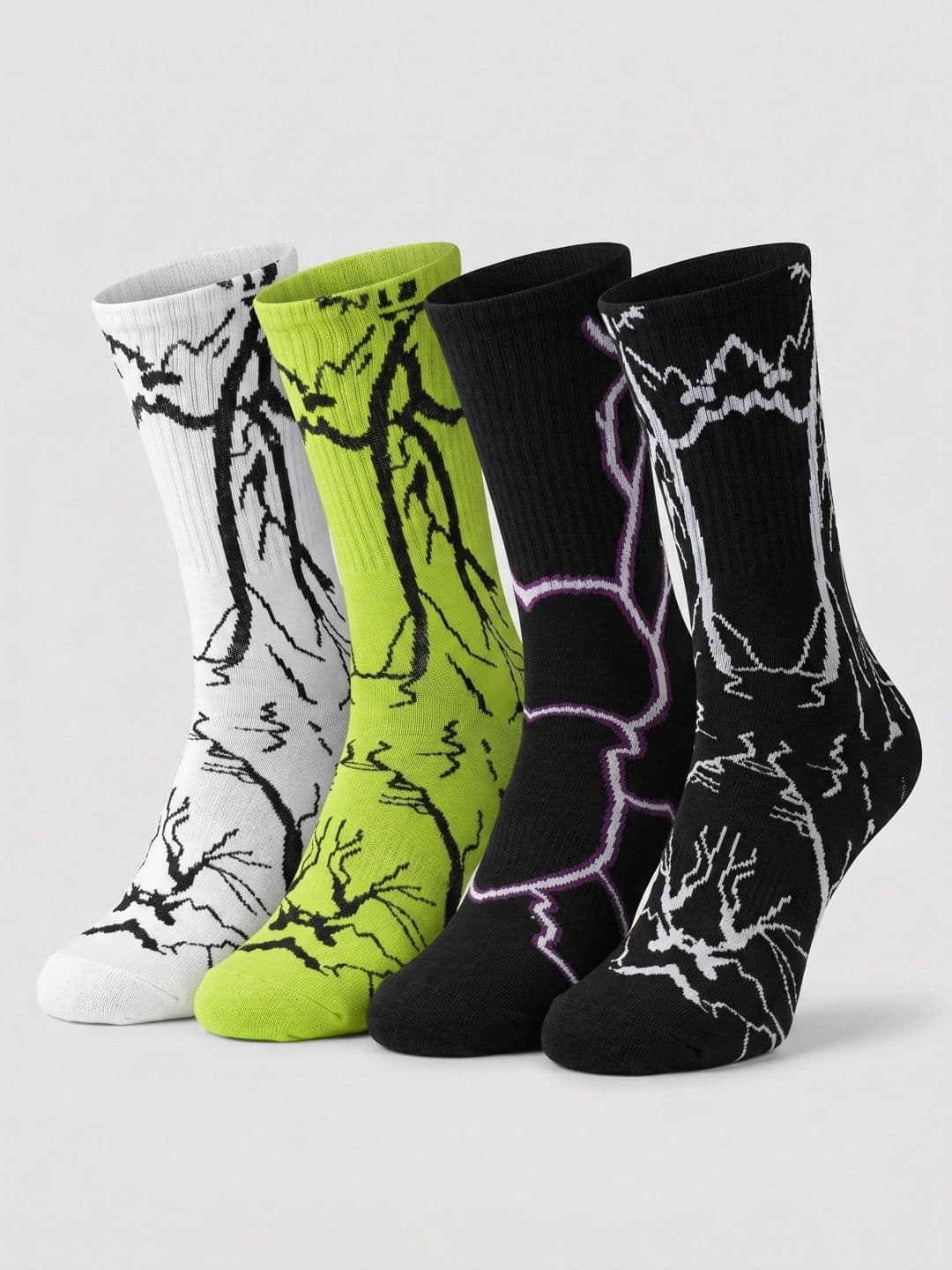 Moda Rapido Men Pack of 4 Cotton Blend Patterned Calf Length Socks - view 1
