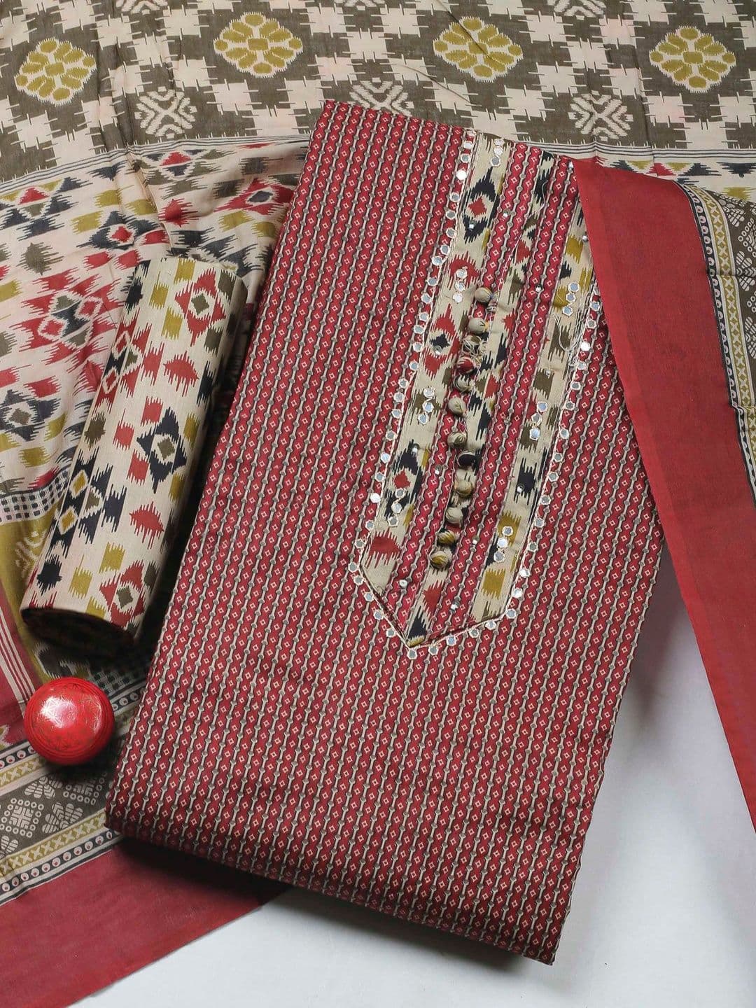 Meena Bazaar Printed Unstitched Dress Material - view 1