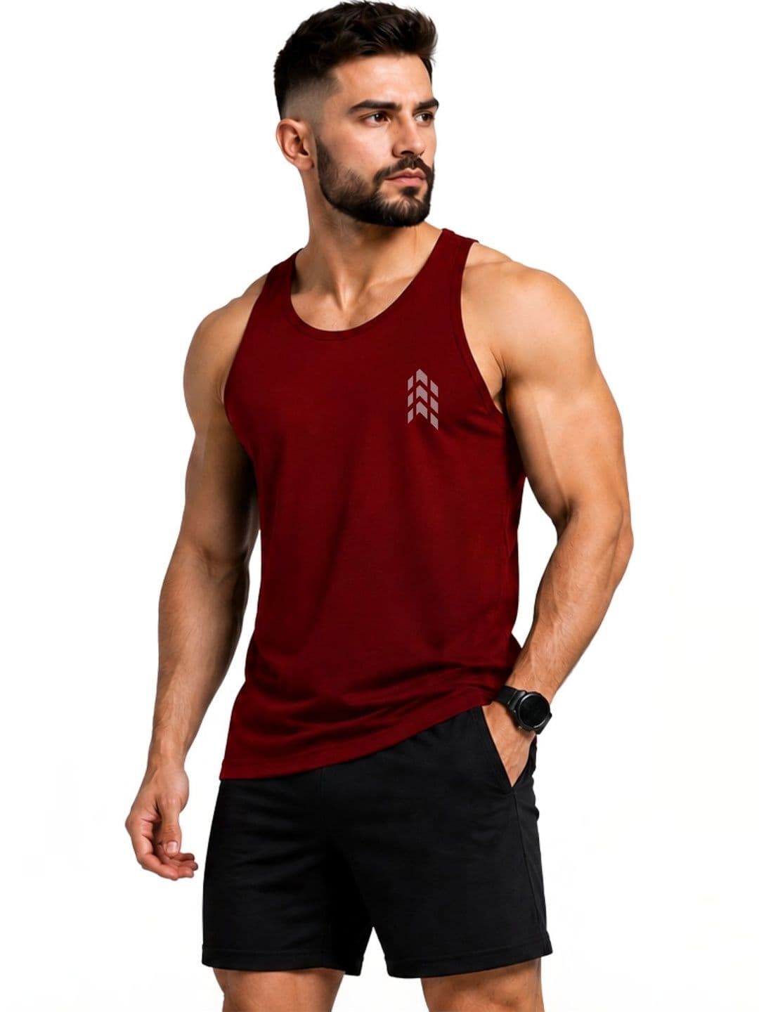 3Colors Printed Gym Vest - view 1