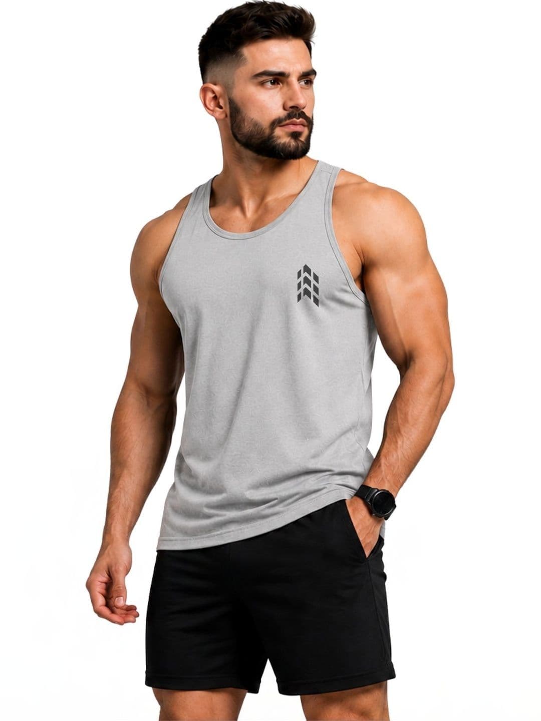 3Colors Printed Gym Vest - view 1