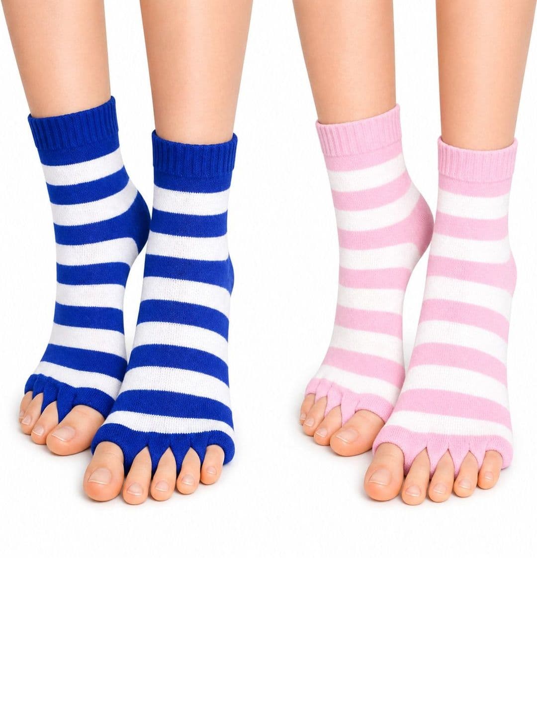 USOXO Unisex Pack of 2 Cotton Striped Above Ankle Socks - view 1