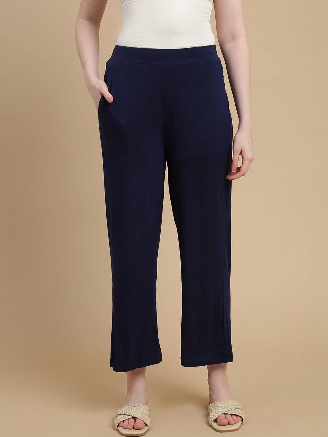 De Moza Women Knitted Cropped Palazzos - view 1