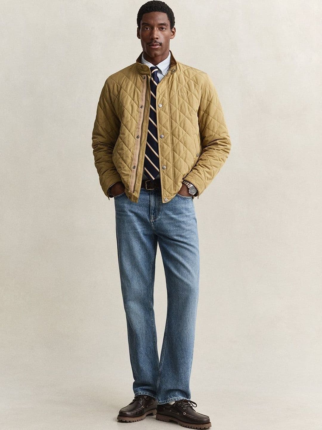 Gant Men Khaki Quilted Regular Fit Classic Quilted Jacket - view 1